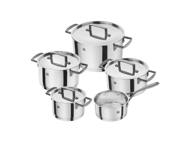 ZWILLING BELLASERA - Madlavningssæt med dække - 5 artikler - sølv