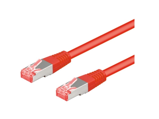 Goobay Netværkskabel CAT 6A, S/FTP (PiMF), rød, 1 m kobberleder (CU), halogenfri kabelkappe (LSZH)