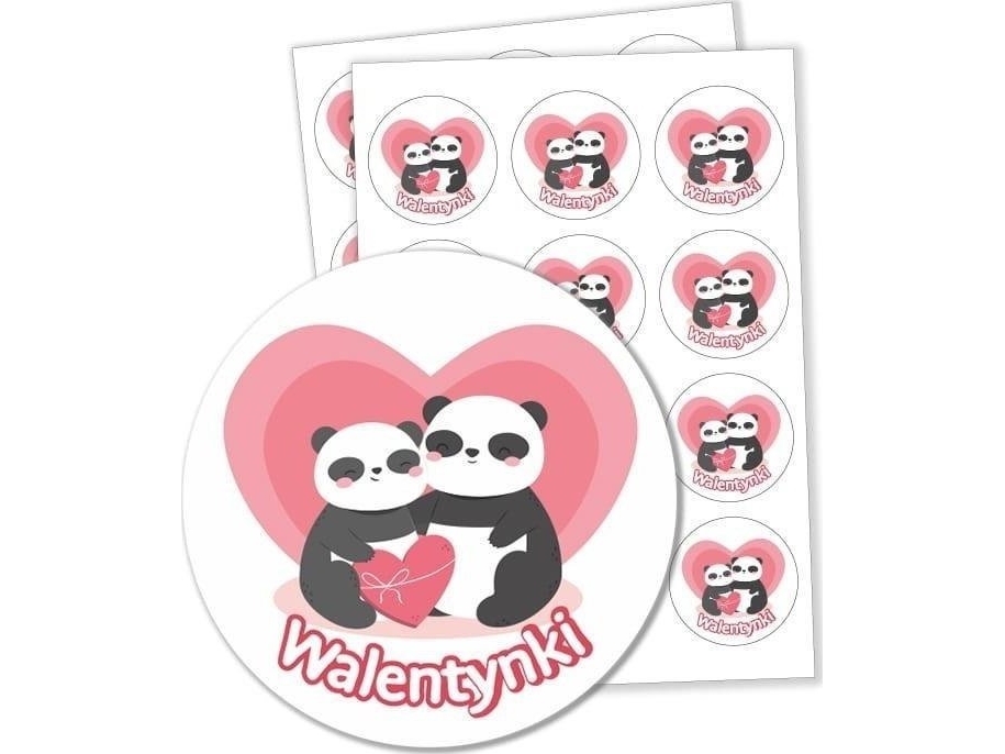 LearnHow Ystävänpäivä tarrat - Panda 60mm 24kpl.