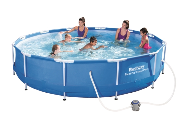 Bestway Steel Pro 56416 Schwimmbad Til Over Jorden Indrammet Pool Rund 6473 L Blå