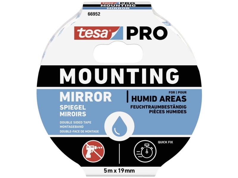 tesa Mounting PRO Spiegel 66952-00001-00 Monteringsbånd Hvid (L x B) 5 m x 19 mm 1 stk | Verktyg & Verkstad - Infästning - Övriga Infästning | GameStuff