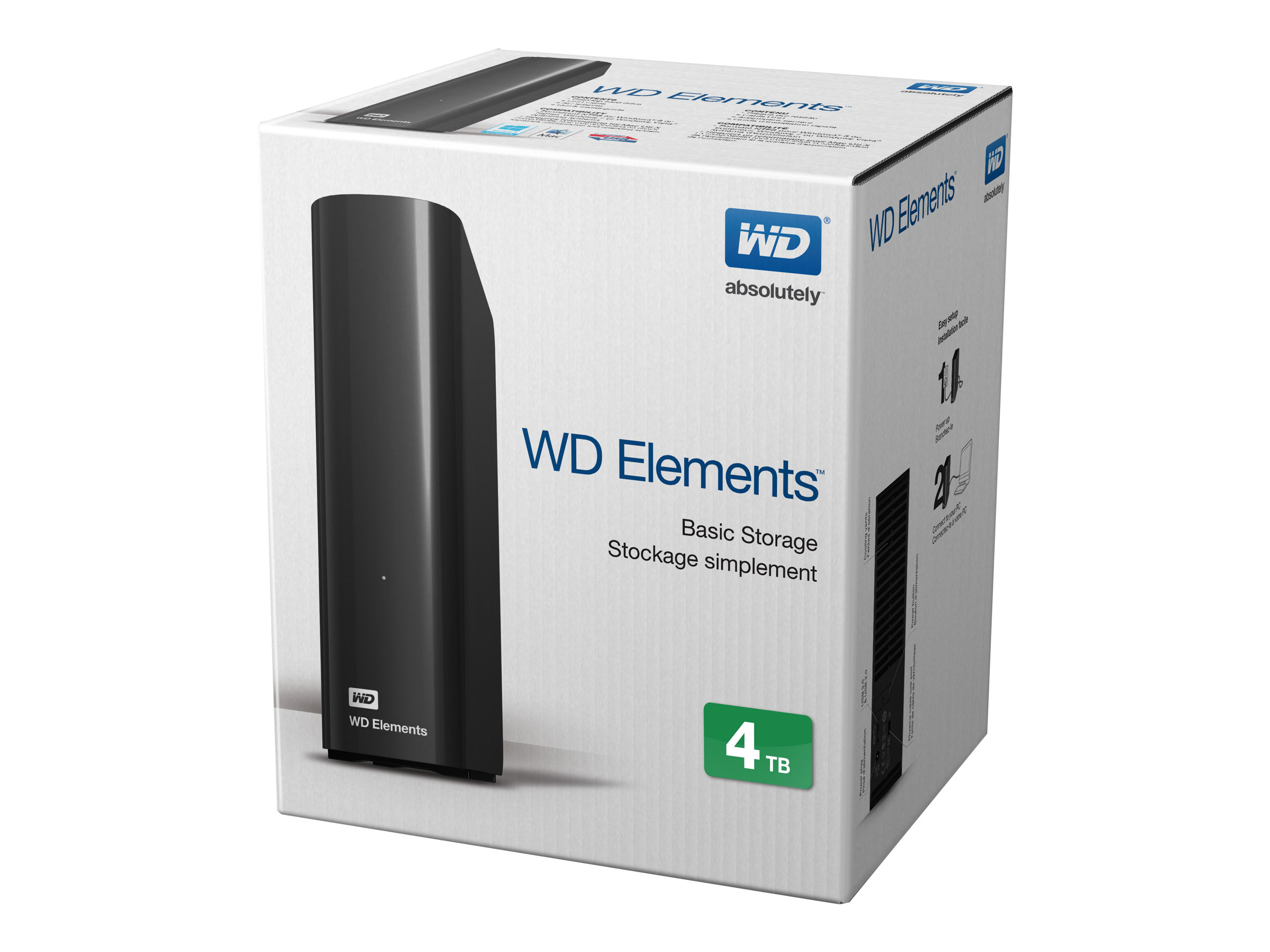 Wd Elements Desktop Wdbwlg0040hbk - Harddisk - 4 Tb - Ekstern (Stationær) - Usb 3.0