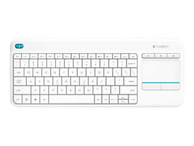 Logitech® | Wireless Touch K400 Plus - Tastatur - trådløs - 2.4 GHz - Nordisk - hvid