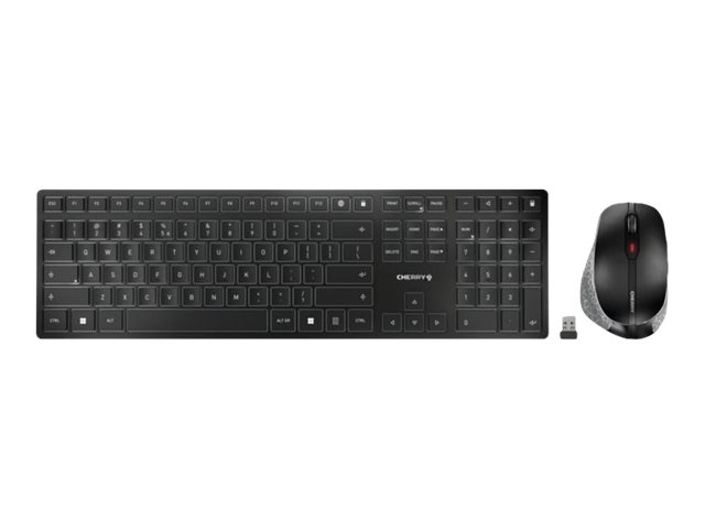 Cherry Dw 9500 Slim, Kabellos, Rf Wireless + Bluetooth, Scherenschalter, Qwerty, Schwarz, Grau, Maus Enthalten