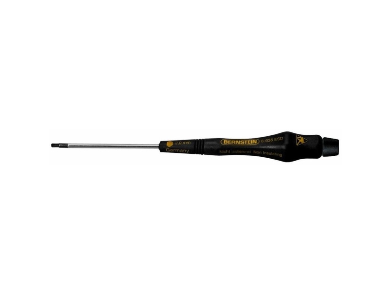 Bernstein insexskruvmejsel för elektronik ESD (nyckelvidd: 1,3 mm, klinglängd: 50 mm, total längd: 150 mm) | Verktyg & Verkstad - Skruvmejsel - Hexagon | GameStuff