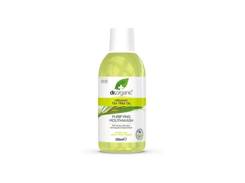 Dr. Organic Tea Tree Mouthwash, Mint, 500 Ml