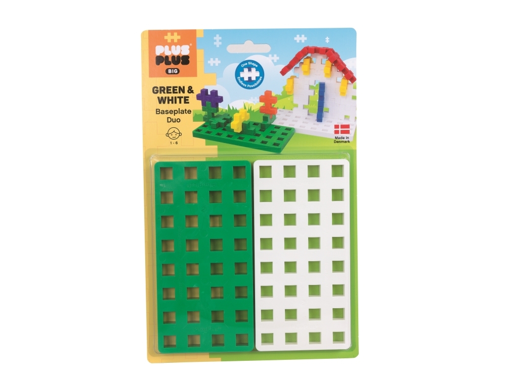 Plus-Plus BIG Baseplate / 2 pcs White/Green