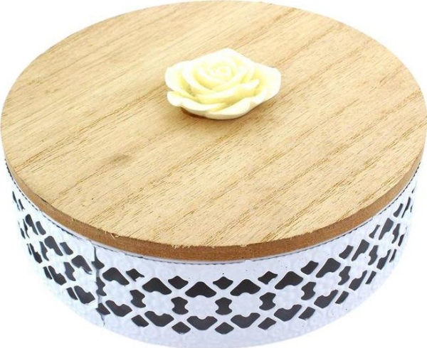 Aptel DECORATIVE CONTAINER WITH DECORATIVE COVER Diverse metal + træ AG605D