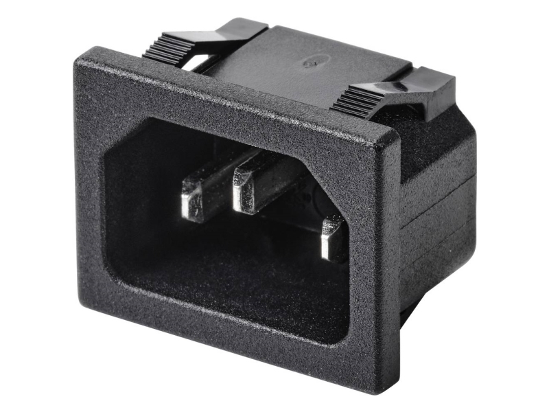 Tru Components Tc-10088384 Iec-Stik C14 Stik, Indbygning Lodret Samlet Poltal: 3 10 A Sort 1 Stk