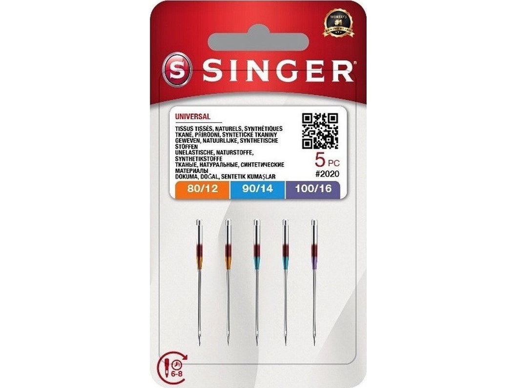 SINGER nål N2020 -12/80-14/90-16/100 blister 5 stk.