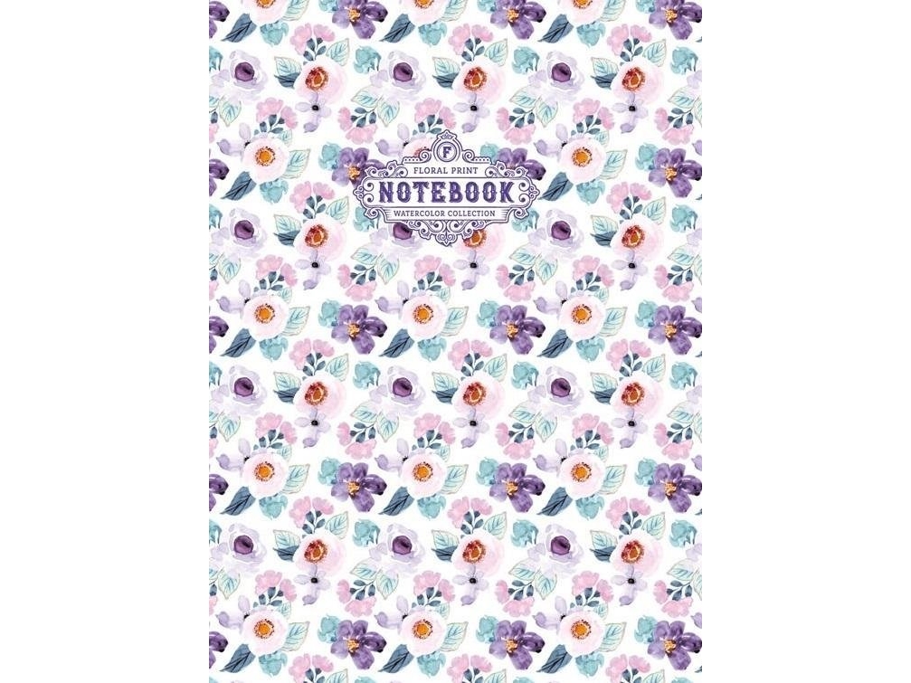 Fresh notesbog pyntet 64 sider blomster lilla |