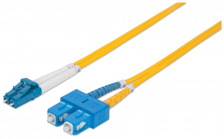 Intellinet Glasfaser Lwl-Anschlusskabel, Duplex, Singlemode, Lc/Sc, 9/125 Μm, Os2, 3 M, Gelb, 3 M, Os2, Lc, Sc