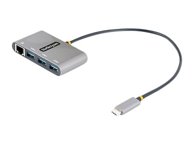 Startech 3-Port Usb-C Hub With Ethernet, 3X Usb-A Ports, Gigabit Ethernet, Usb 3.0 5Gbps, Bus-Powered, Usb Type-C Hub W/ Gbe And 1Ft/30Cm Long Cable,