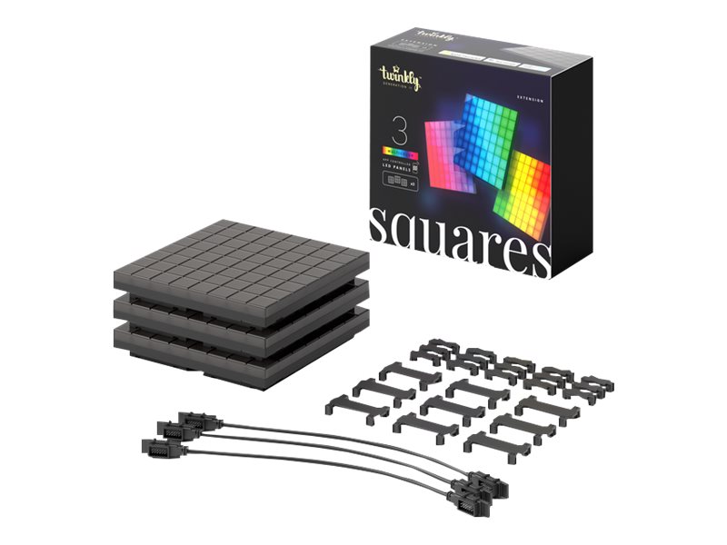 Twinkly Squares Extension Kit, Set Für Intelligente Beleuchtung, Schwarz, Wi-Fi/Bluetooth, Integrierte Led, Multi, Android, Ios