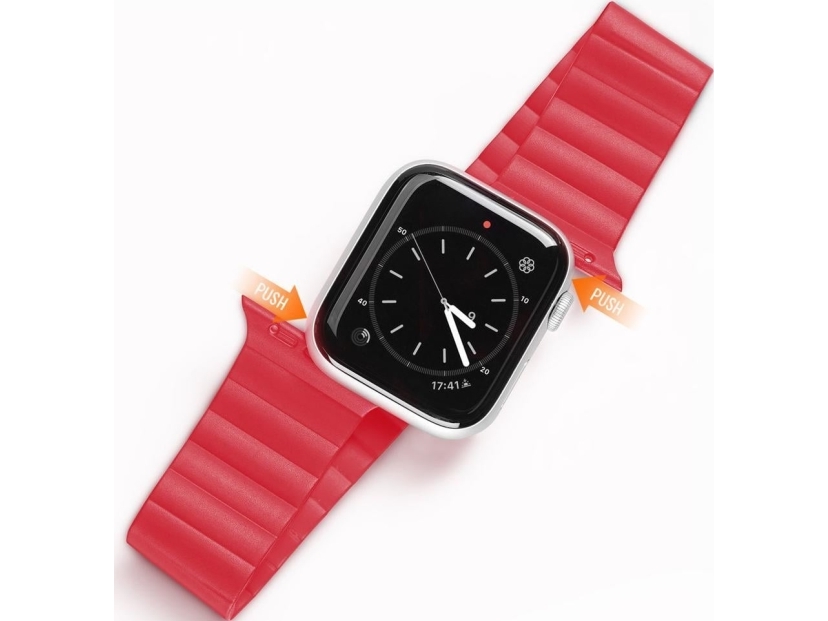 Dux Ducis Magnetarmband Für Watch 7 / 6 / 5 / 4 / 3 / 2 / Se (41 / 40 / 38Mm) Rot (Chain Version)