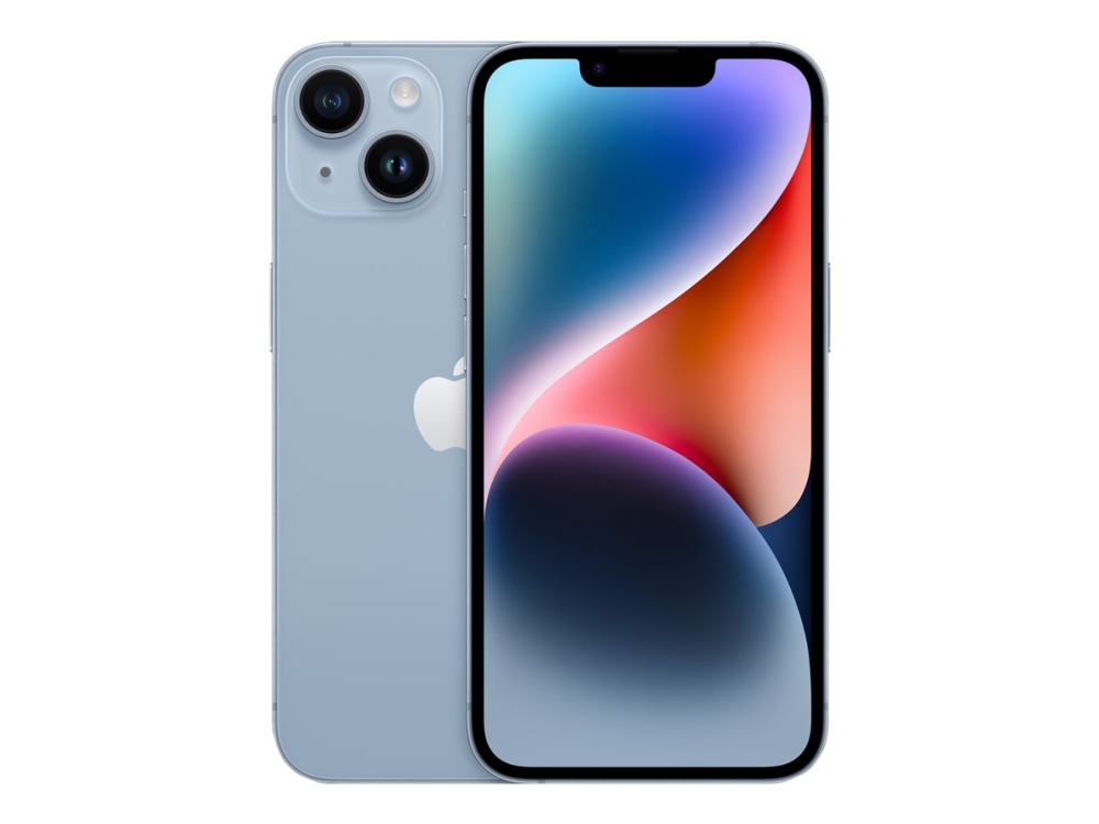 Apple iPhone 14 - 5G smartphone - dual-SIM / Internminne 128 GB - OLED-skärm - 6.1 - 2532 x 1170 pixlar - 2 bakre kameror 12 MP, 12 MP - front camera 12 MP - blå | Tele & GPS - Mobiltelefoner - Apple iPhone | GameStuff