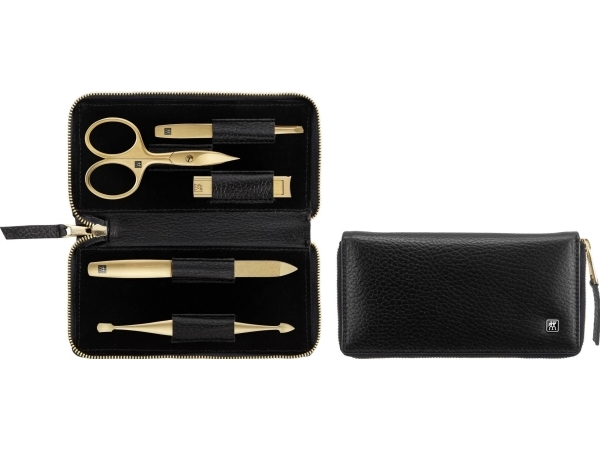 ZWILLING Twinox Gold Edition manicuresæt 97748-004-0 - sort læderetui 5 dele - sort