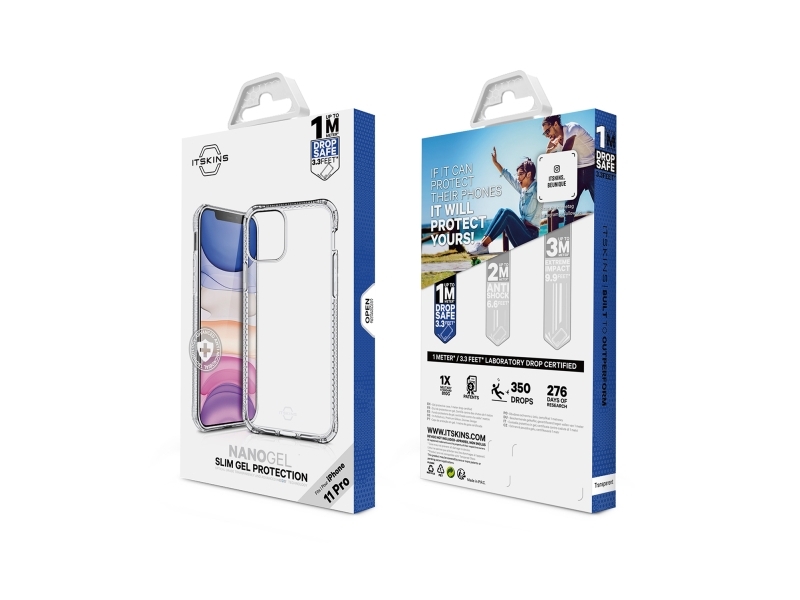 ITSKINS NANO GEL cover til iPhone 11 Pro / XS / X®. Gennemsigtig