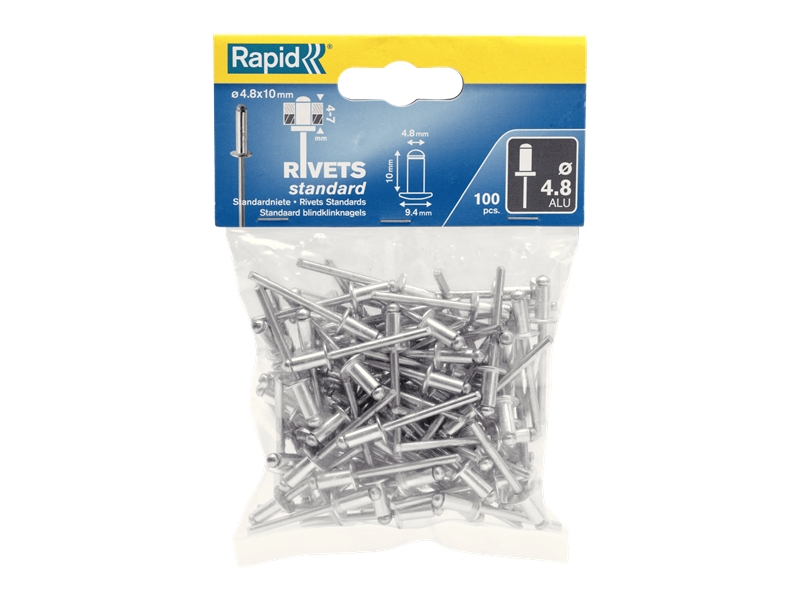 Rapid Standard Blindnit Ø4,8 x 10 mm, Gjuten aluminium, Stål, Rostfritt stål, RP10 , RP40, RP60, RP100, 4,8 mm, 10 mm, 15 mm | Verktyg & Verkstad - Infästning - Övriga Infästning | GameStuff