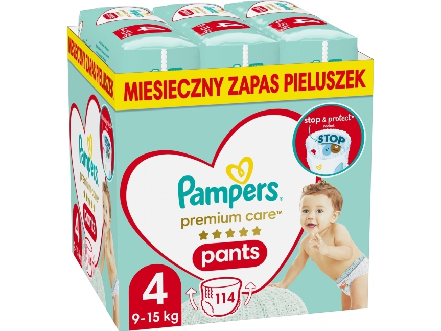 Billede af Pampers Pants Premium Care 4 Bleer, 9-15 Kg, 114 Stk.