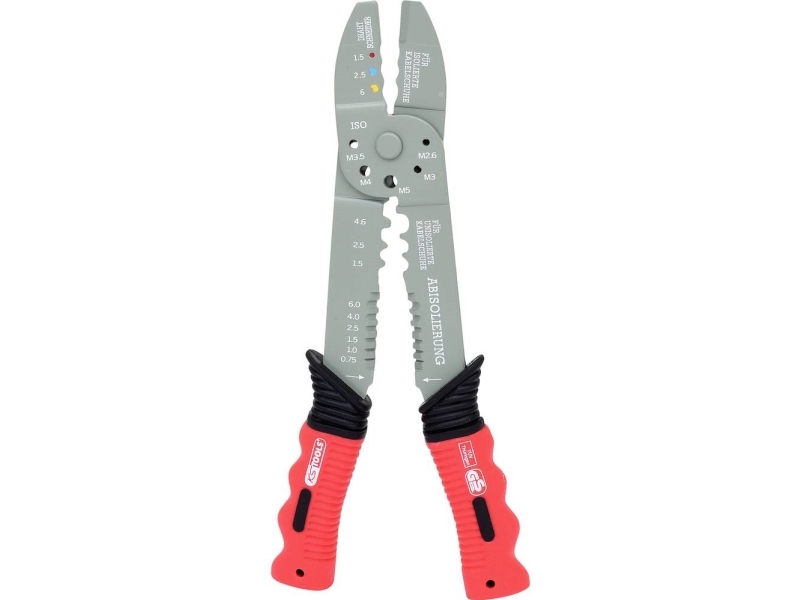 Ks Tools Multifunktions-Crimpzange Für Isolierte Und Unisolierte Kabelschuhe, 220Mm (115.1231)
