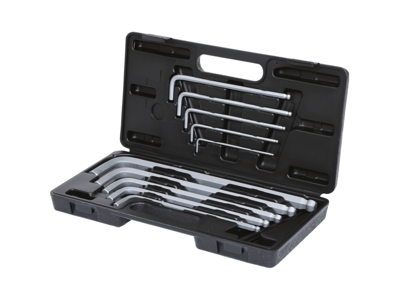 KS Tools 151.2150, L-formet unbrakonøgle, Metric, 10 stk, Krom-vanadium-stål, Kromatering, 3,4,5,6,7,8,10,12,14,17 mm