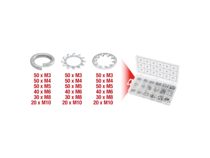 KS Tools 970.0240, 720 styck | Verktyg & Verkstad - Brickor & Ringar - Tandbricka/fjäderbricka | GameStuff