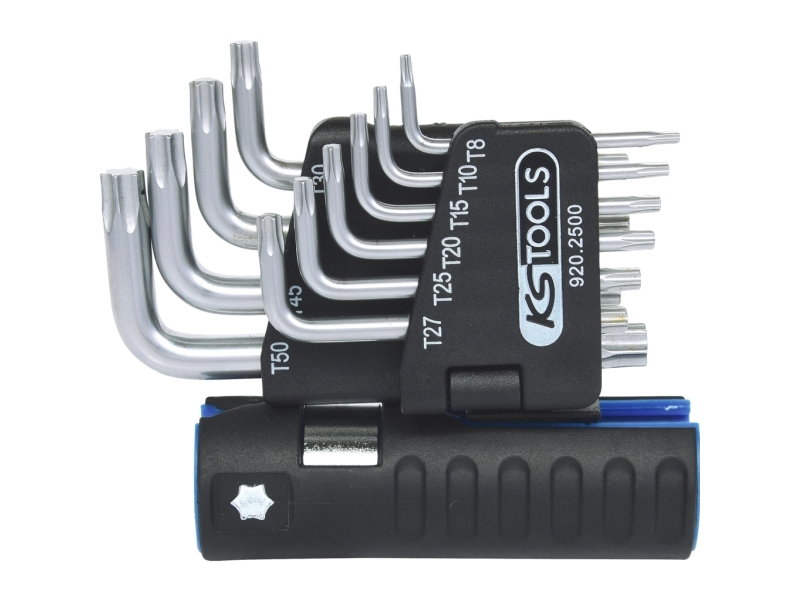 Ks Tools 920.2500, T-Håndtag Unbrakonøglesæt, 10 Stk, T-Håndtag Med Kort Arm, Krom-Vanadium-Stål, 500 G