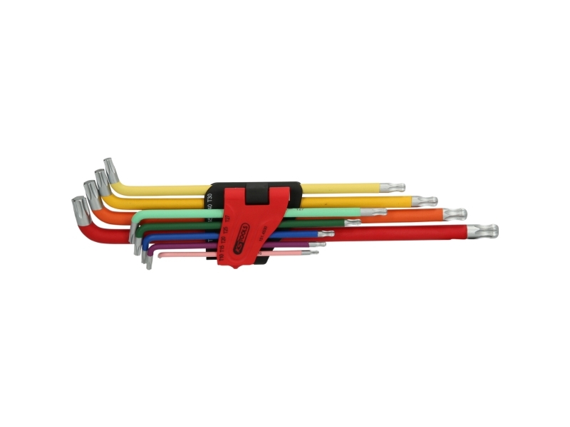 Ks Tools 151.4530, T-Håndtag Unbrakonøglesæt, 9 Stk, T-Håndtag Med Kort Arm, Stål, Krom, 427 G