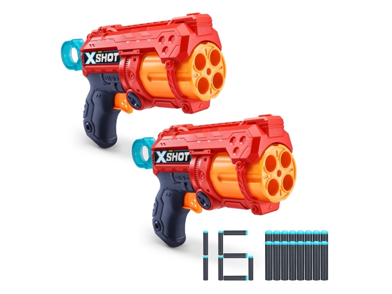 X-Shot Excel Double Fury 4 Combo Foam Blaster Pack (16 Darts 3 Cans) | Leksaker - Rollek - Blaster och leksaksvapen | GameStuff