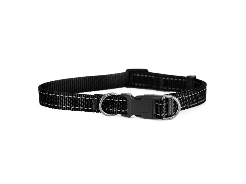 Dogman Nylon Hundehalsbånd Iris Sort Small 10mmx22-35cm