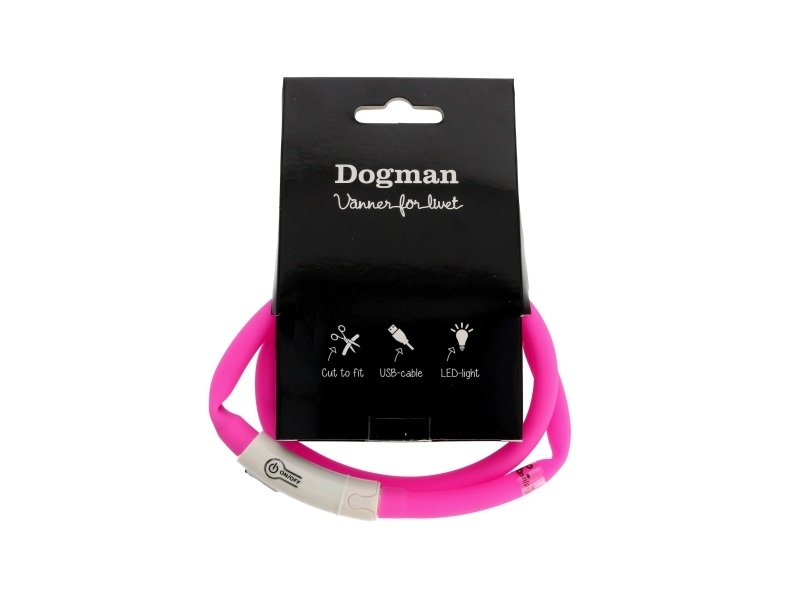 DOGMAN LED-ring silikone rosa 20-65cm | Sällskapsdjur - Hund - - Ljus & reflekterande - SETT I MÖRKET | GameStuff