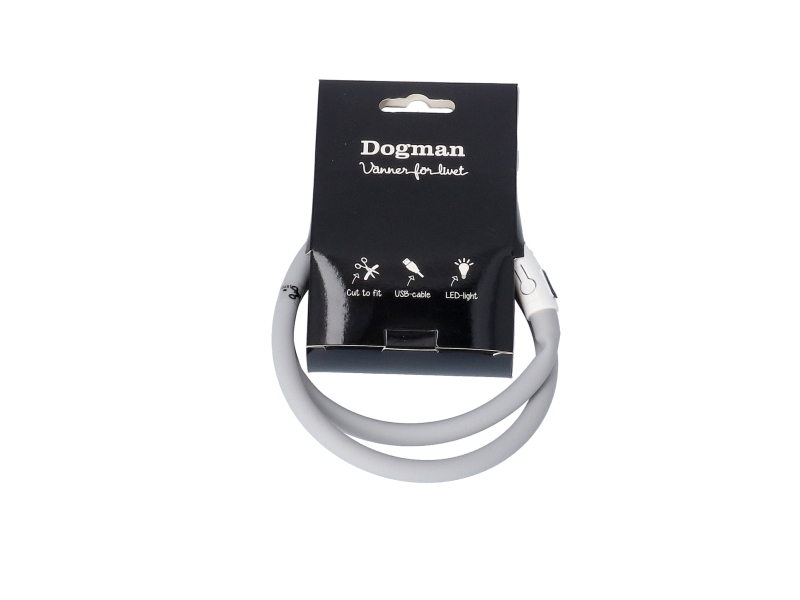 Dogman Blinkehalsbånd Led Grå 20-65Cm