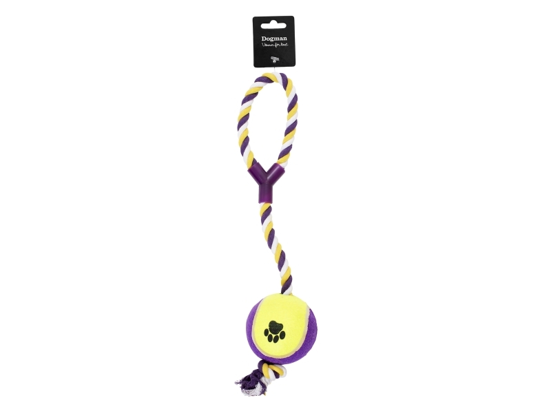Dogman Leksak Rep Med Boll Lila 53cm