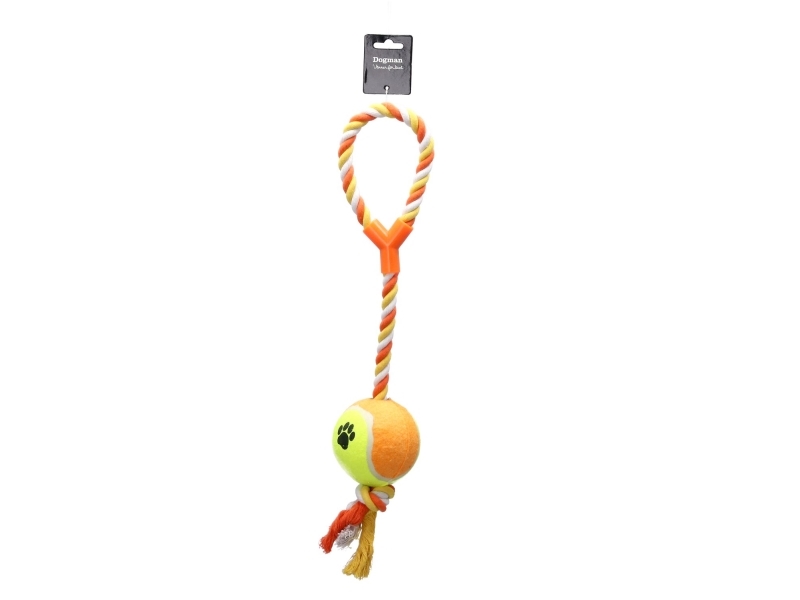 Dogman Legetøj Reb Med Bold Orange 53Cm