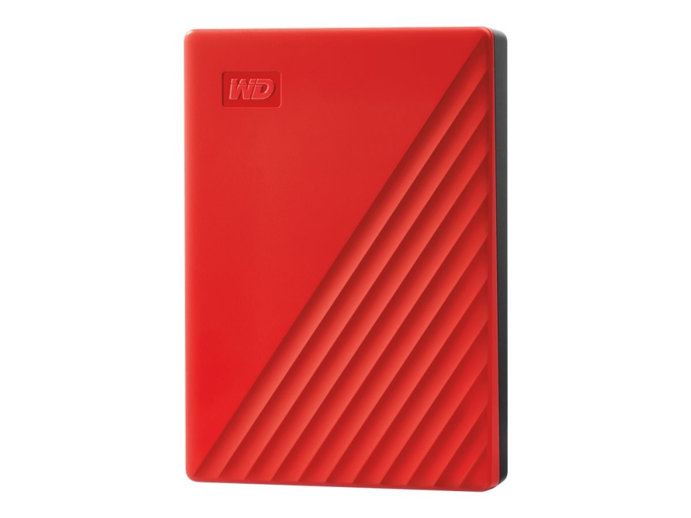 Wd My Passport Wdbpkj0040brd - Harddisk - Krypteret - 4 Tb - Ekstern (Bærbar) - Usb 3.2 Gen 1 - 256-Bit Aes - Rød