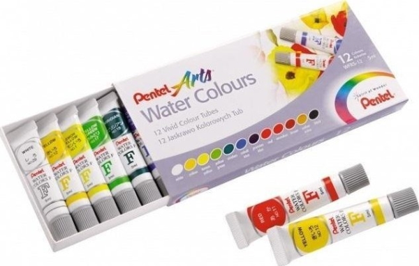 Watercolor Paints In Tubes 12 Colors Pentel