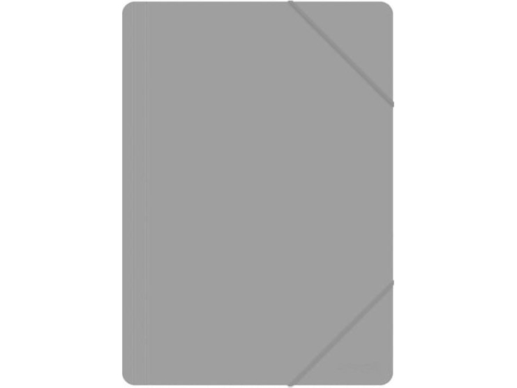 Folder With A Rubber Band, Office Products, A4, Pp, 500 Microns, 3-Compartments, Gray