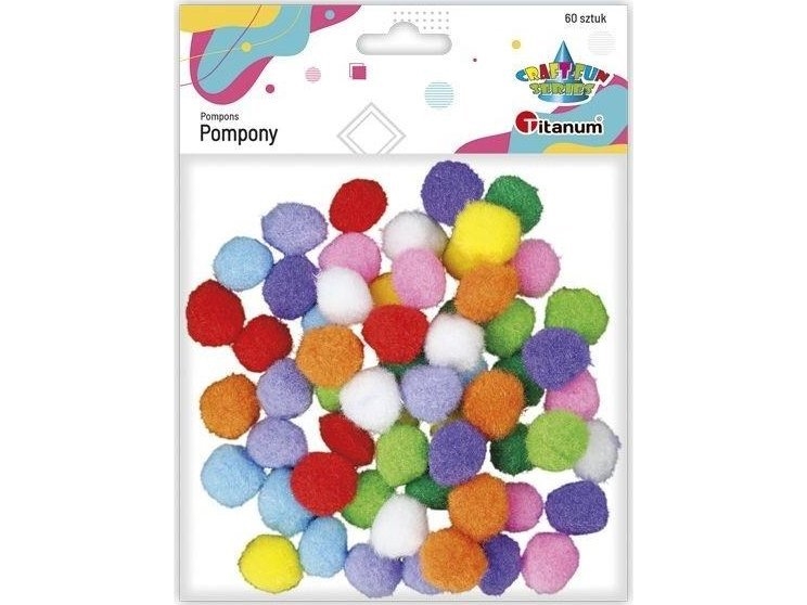 Titanum Polyester Pompons 20Mm Mix 60Stk