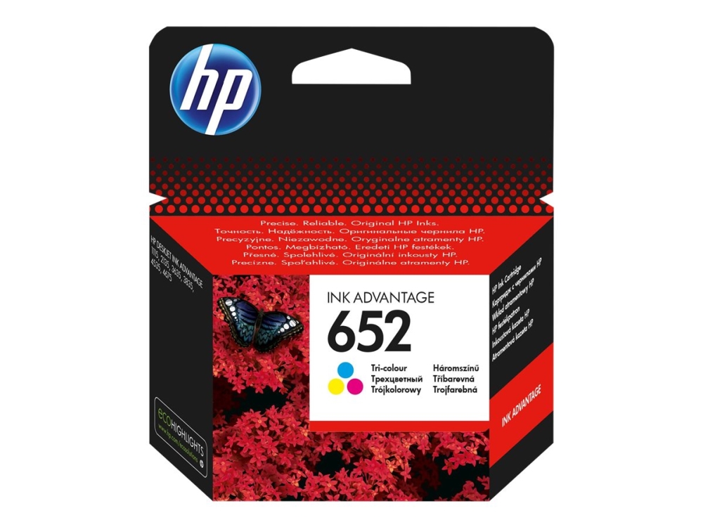 Hp 652 - Farbe (Cyan, Magenta, Gelb) - Original - Ink Advantage - Tintenpatrone - Für Deskjet 1110, 2130, 3630, Envy 4520, Officejet 3830, 4650 (F6v2