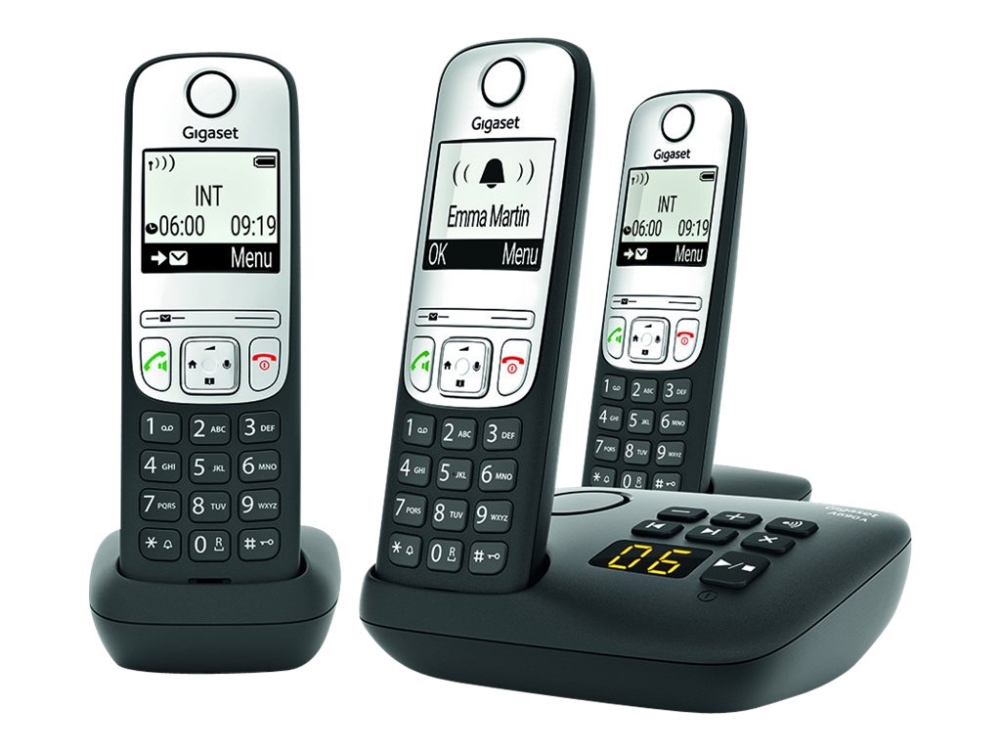 Gigaset A690A Trio DECT trådlös telefon svart *Tysk telefon* | Tele & GPS - Fast & IP telefoner - Trådlösa telefoner | GameStuff
