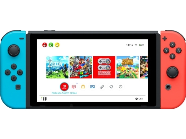 at fortsætte Gå op Legitimationsoplysninger Nintendo Switch with Neon Blue and Neon Red Joy-Con - Spilkonsol - Full HD  - sort, neonrød, neonblå