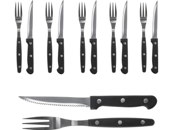 Bbq Redskabssæt Til Bøffer/Burgere Knive Gafler 12 Dele Universel