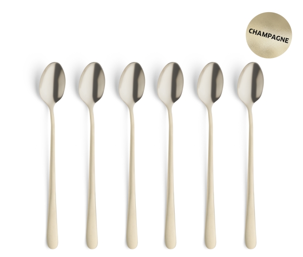 Amefa Austin 1410 - 6 Iced Teaspoons In Trend Box - Champagne
