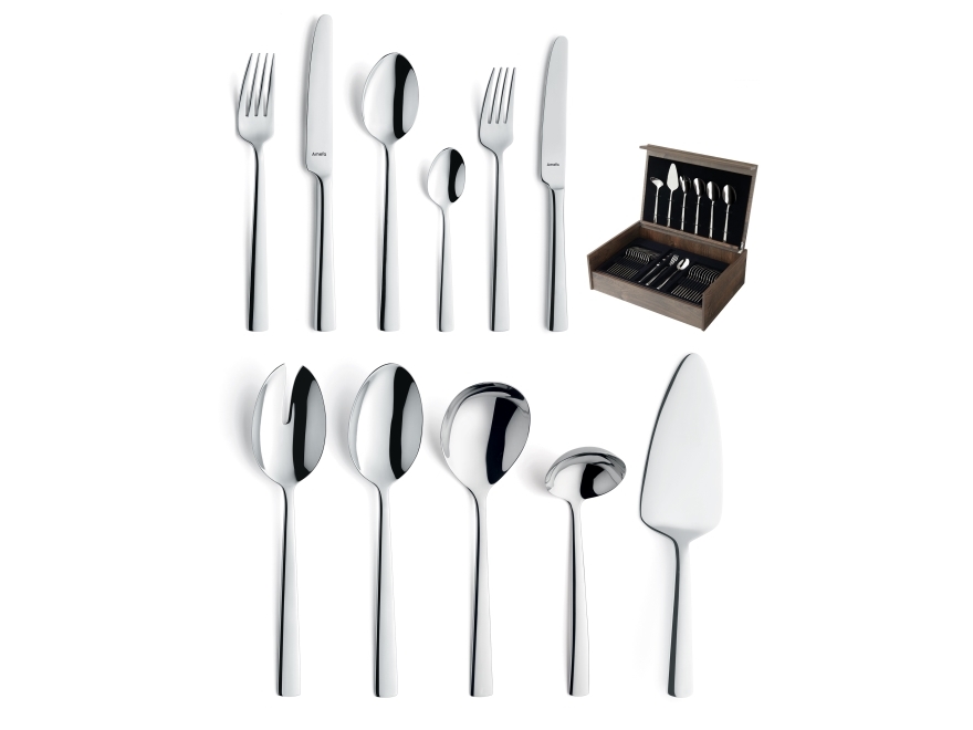 Amefa Moderno 1923 - 78-Pc Cutlery Set In Wooden Canteen
