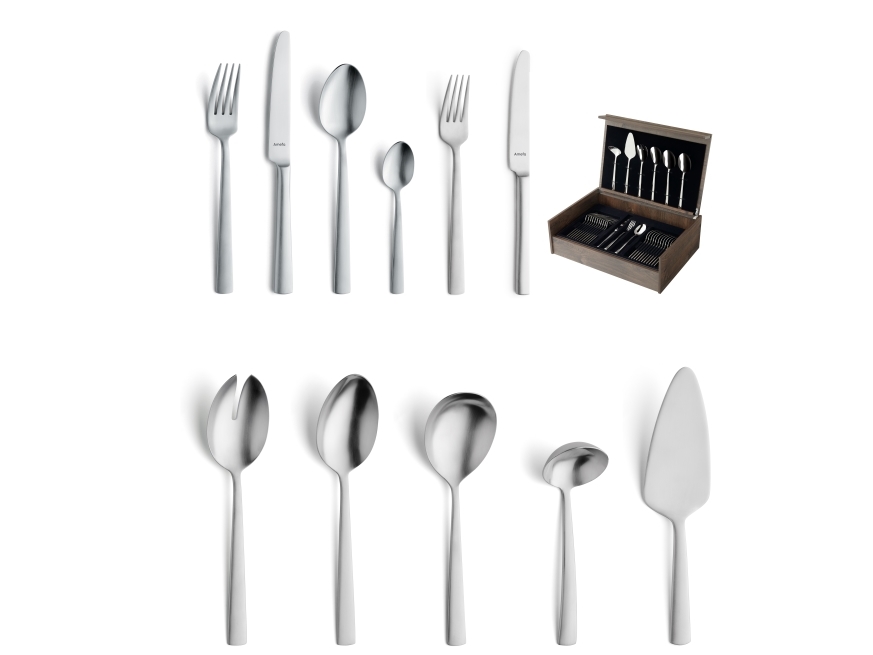 Amefa Ventura 1924 - 78-Pc Cutlery Set In Wooden Canteen