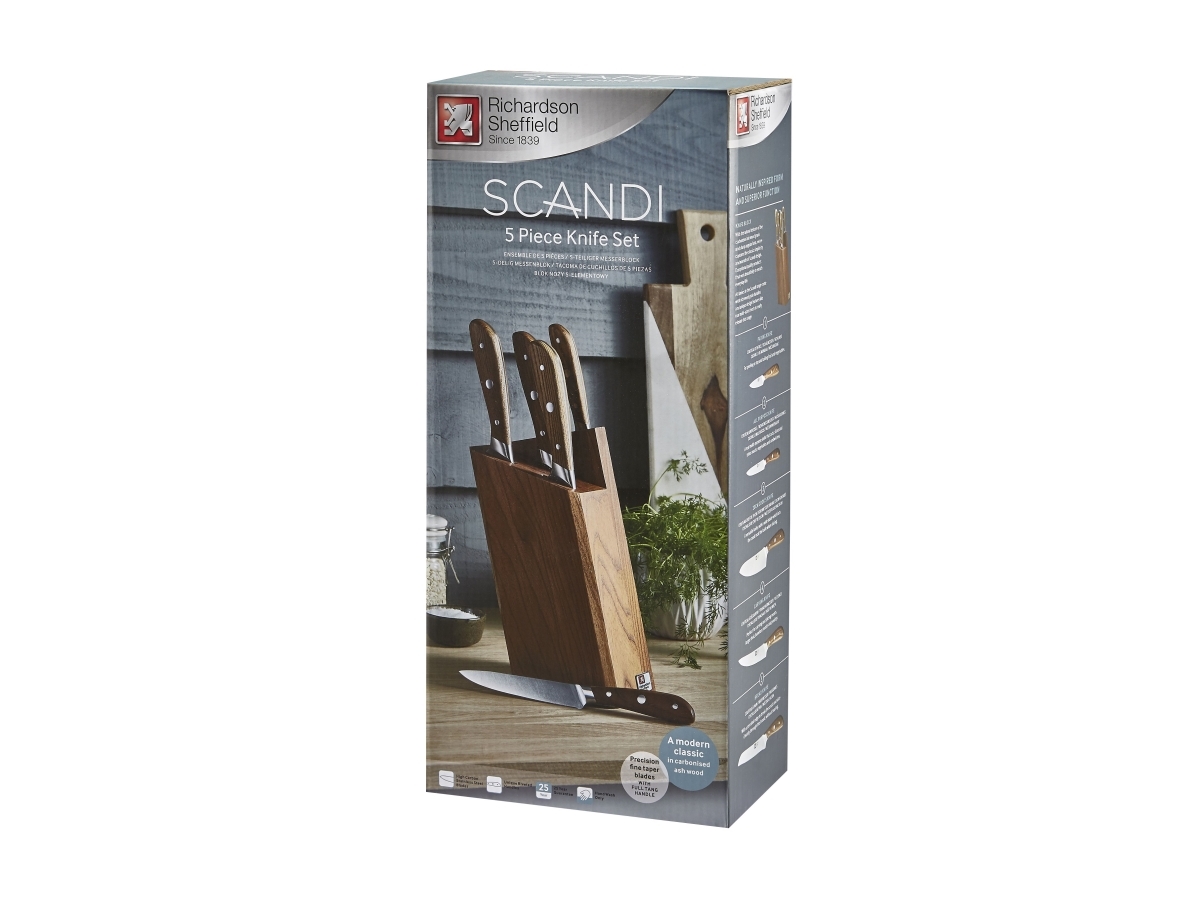 Richardson Sheffield Scandi - 5 Pc Knife Block - Wood