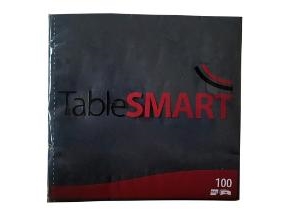 Serviette Tablesmart 40X40 Cm 3-Lag Schwarz, 12 Pk X 100 Stk/Krt