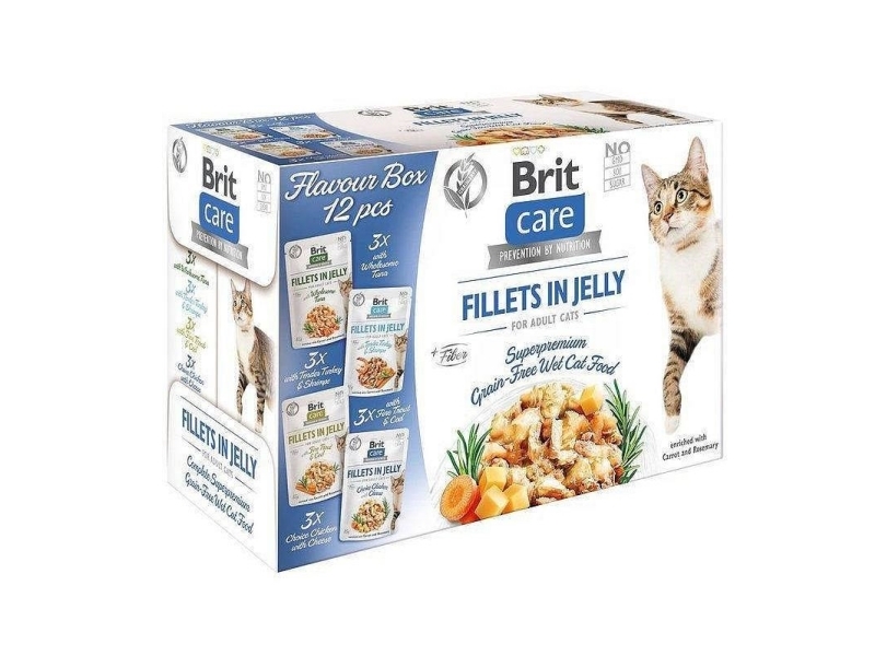 Brit Care Fillets In Jelly Flavour Box - Nassfutter Für Katzen - 12 X 85G