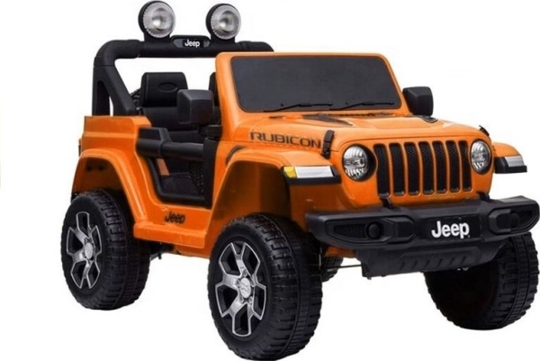 Lean Cars Dvivietis vaikiškas elektromobilis Jeep Rubicon 4x4, oranžinis